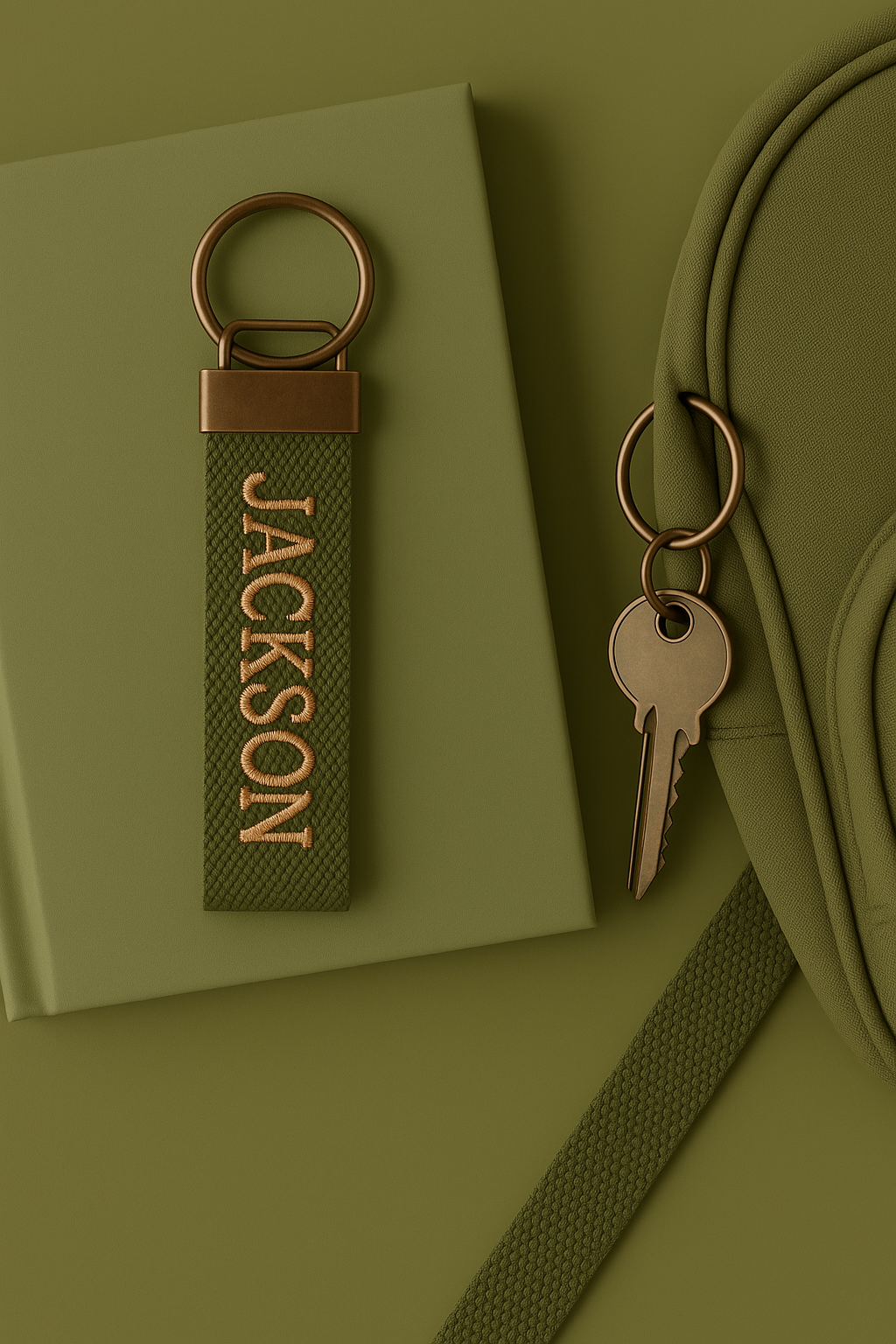 Custom Embroidered Name Tag Keychain: Personalized 2cm Cotton Bag Label