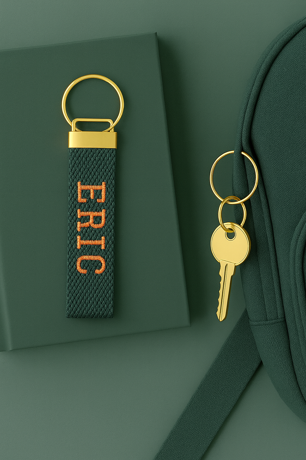 Custom Embroidered Name Tag Keychain: Personalized 2cm Cotton Bag Label