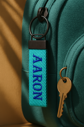 Custom Embroidered Name Tag Keychain: Personalized 2cm Cotton Bag Label