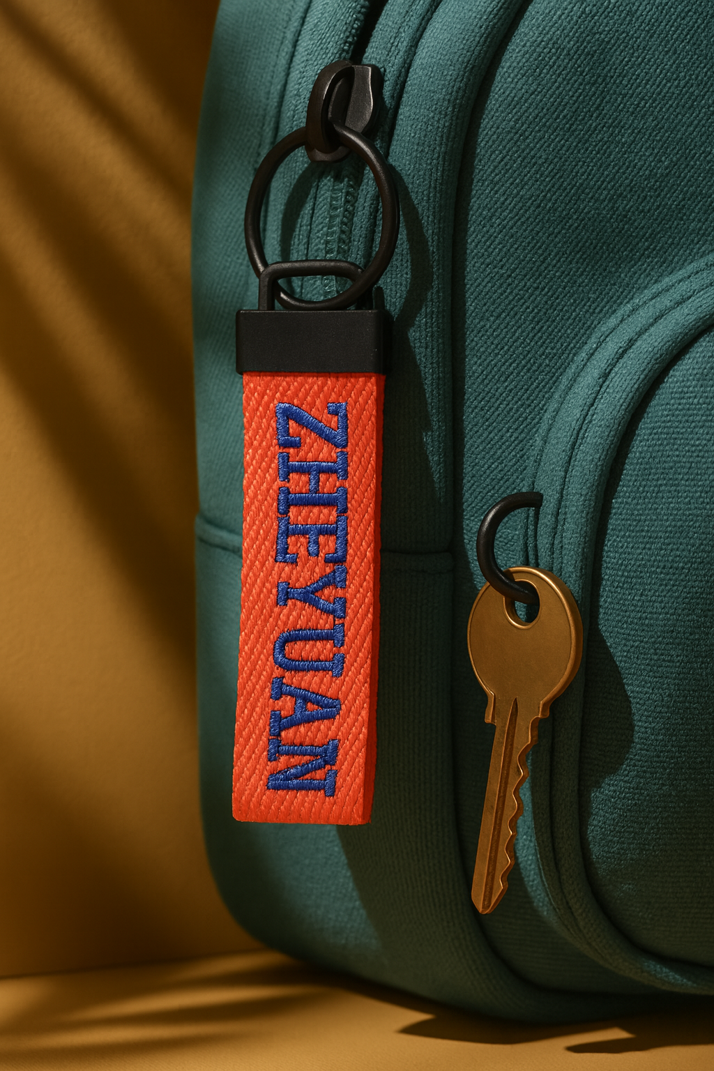 Custom Embroidered Name Tag Keychain: Personalized 2cm Cotton Bag Label