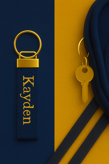 Custom Embroidered Name Tag Keychain: Personalized 2cm Cotton Bag Label