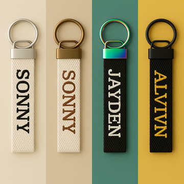 Custom Embroidered Name Tag Keychain: Personalized 2.5cm Cotton Bag Label
