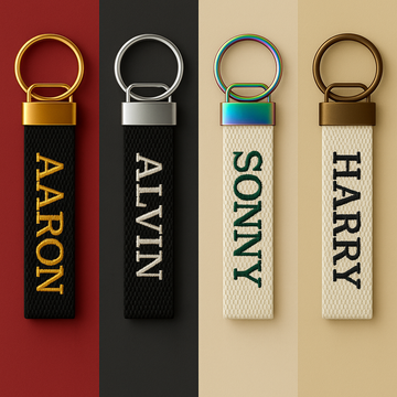 Custom Embroidered Name Tag Keychain: Personalized 2.5cm Cotton Bag Label
