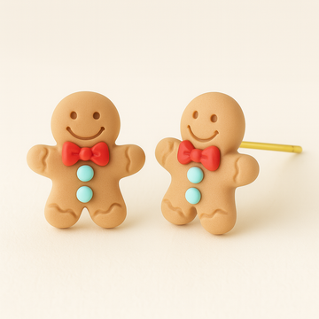 Christmas Stud Earrings – Gingerbread Man