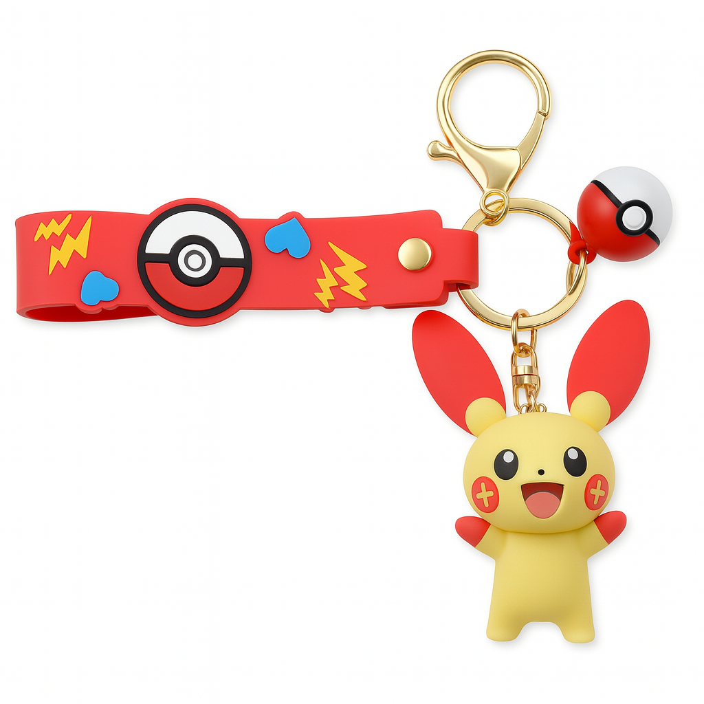 Adorable Pokémon Plusle And Minun Keychain | Cute Plusle And Minun Bag Charm & Key Ring