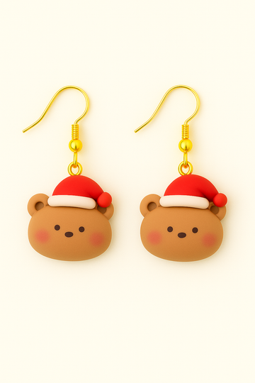 Christmas Dangle Earrings – Christmas Teddy Bear
