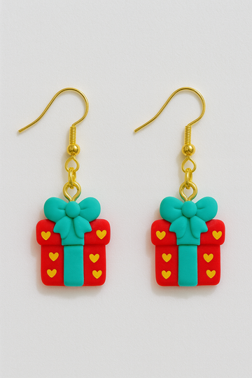 Christmas Dangles Earrings – Christmas Gift Box Earrings