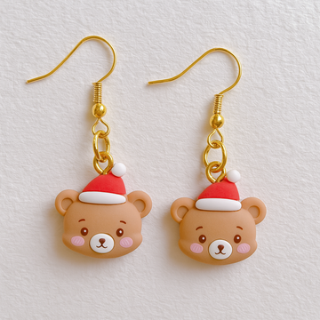 Christmas Dangles Earrings – Christmas Teddy Bear