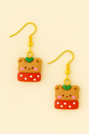 Christmas Dangle Earrings – Christmas Teddy Bear