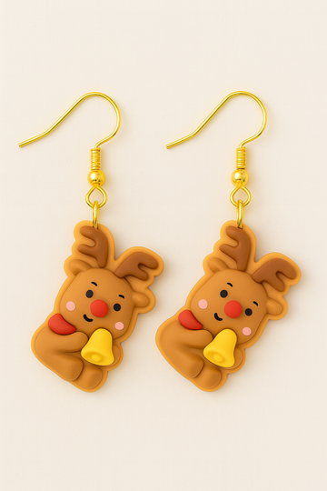 Christmas Dangles Earrings – Christmas Reindeer Cookies Earrings