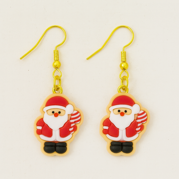 Christmas Dangles Earrings – Christmas Santa Cookies Earrings