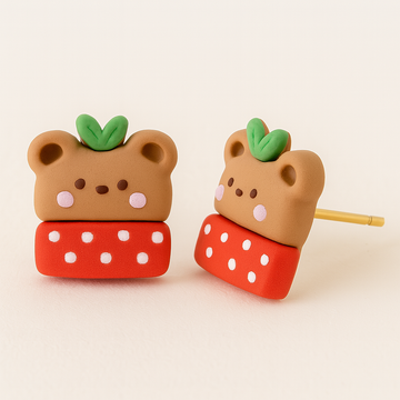 Christmas Stud Earrings – Xmas Teddy Bear