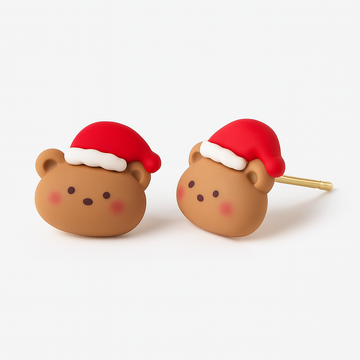 Christmas Stud Earrings – Christmas Teddy Bear