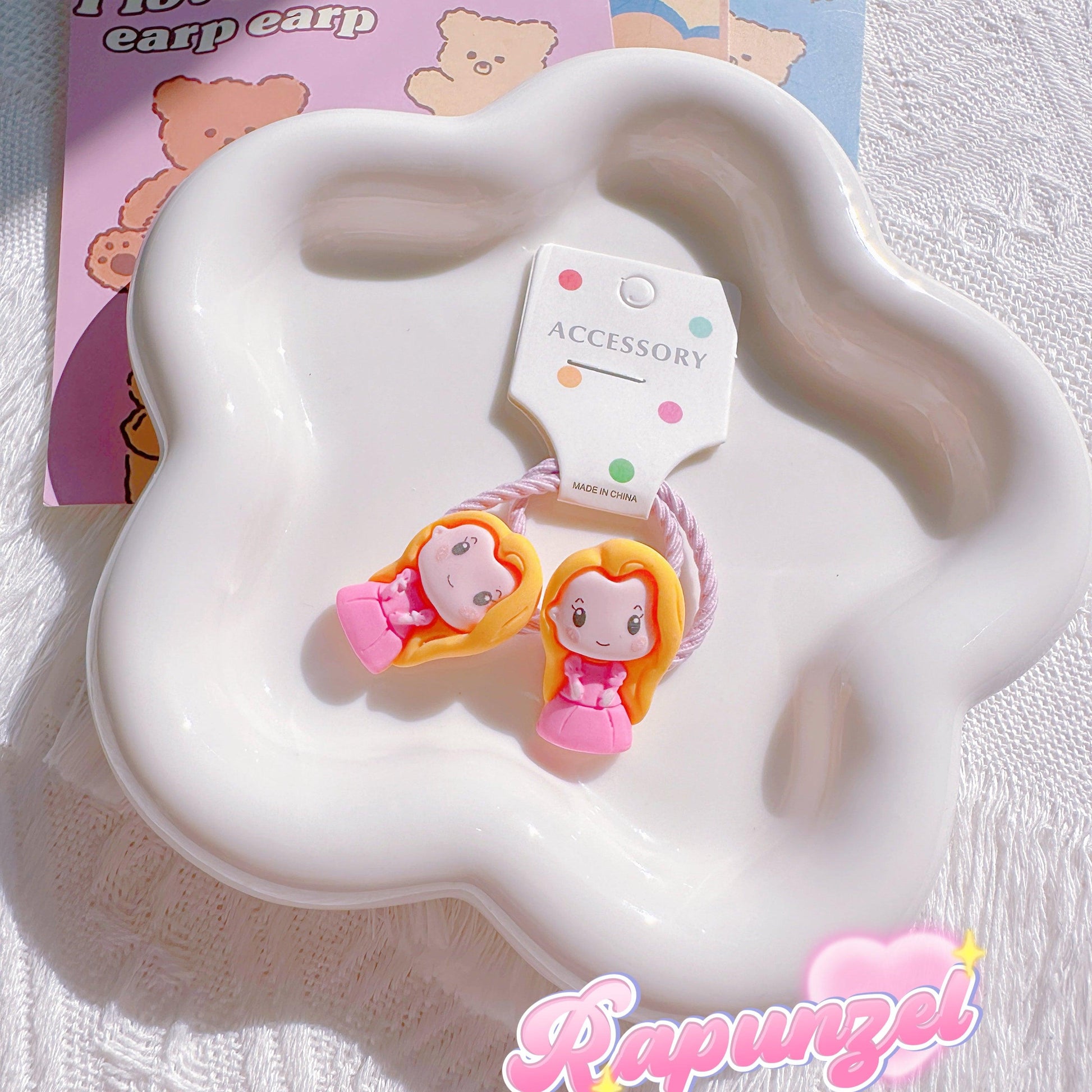 Set of 2 Disney Princess Hair Ties for Toddler Girls | Elastic Ponytail Holders - I‘M GIFT