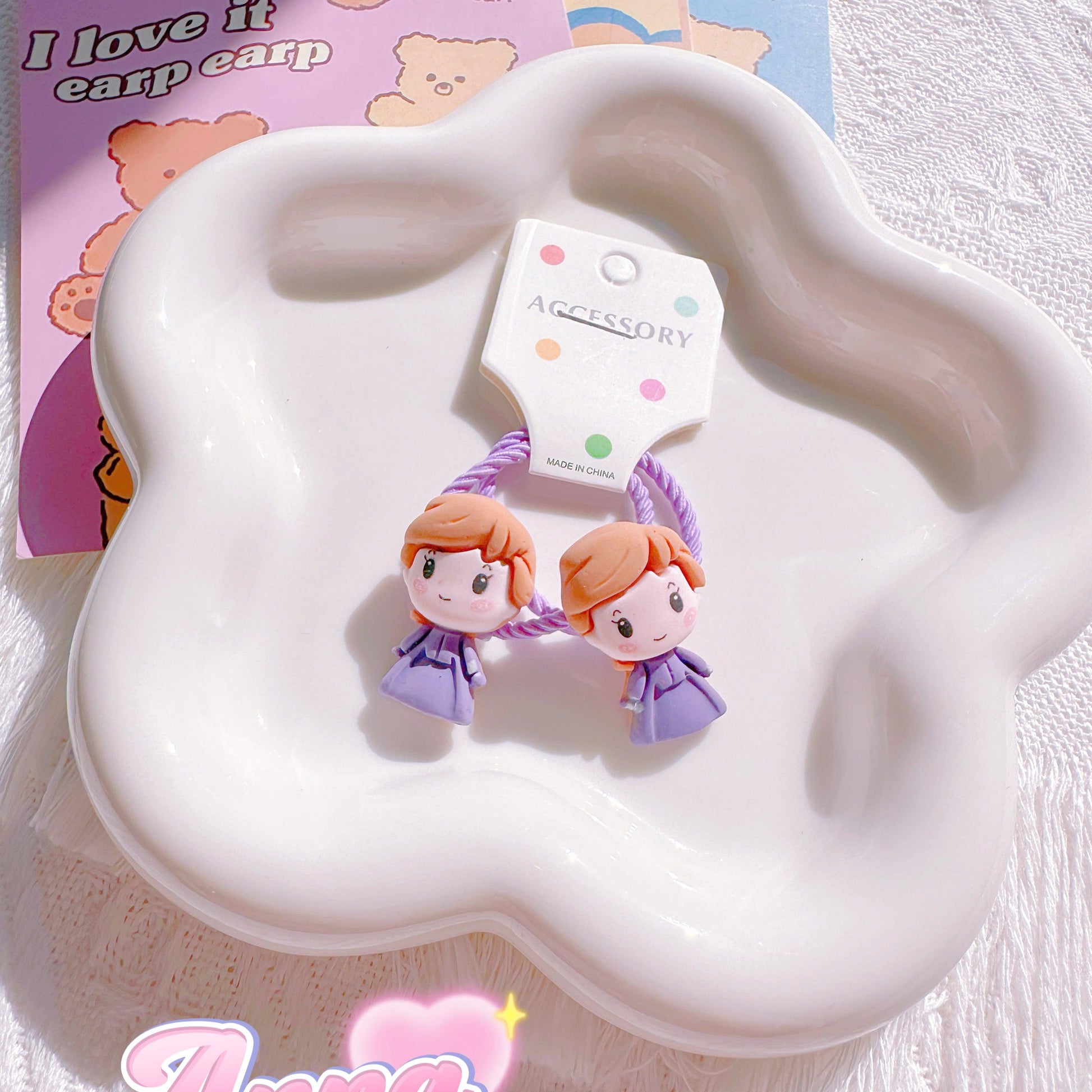 Set of 2 Disney Princess Hair Ties for Toddler Girls | Elastic Ponytail Holders - I‘M GIFT