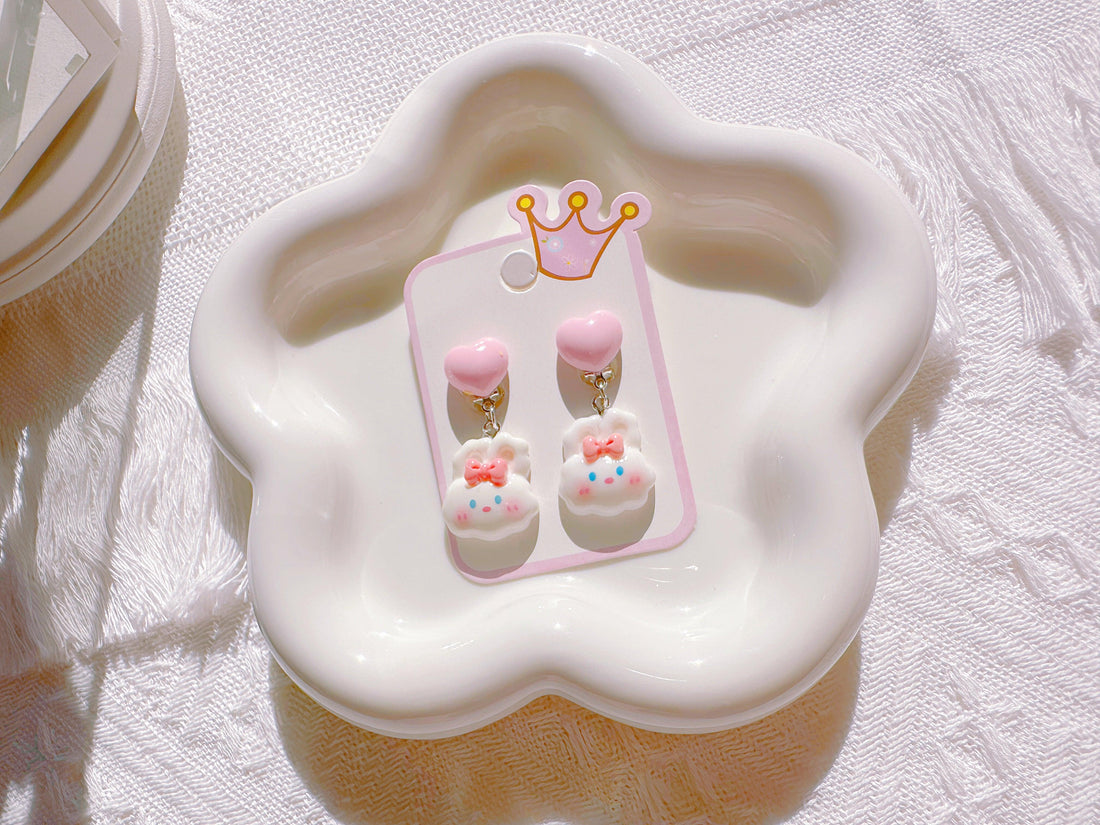 Adorable Bunny & Teddy Bear Clip-On Earrings for Little Girls – Perfect for Parties & Special Occasions - I‘M GIFT