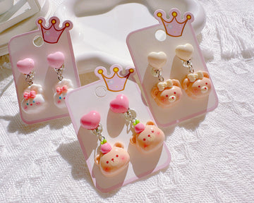 Adorable Bunny & Teddy Bear Clip-On Earrings for Little Girls – Perfect for Parties & Special Occasions - I‘M GIFT