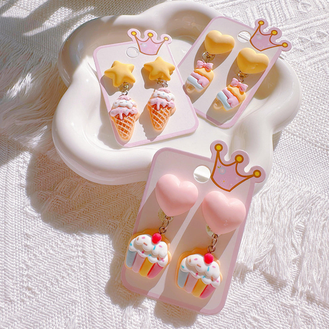 Cute Ice Cream & Cupcake Clip-On Earrings for Toddler Girls – Perfect for Dress-Up & Birthdays - I‘M GIFT