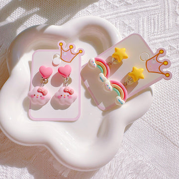 Adorable Star Rainbow & Baby Cloud Clip-On Earrings – No Piercing Needed! - I‘M GIFT
