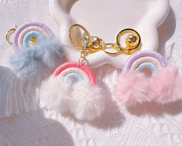 PomPom Rainbow Keychain – Fluffy Bag Charm | I'M GIFT - I‘M GIFT