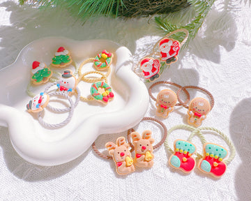 Christmas Cookie Style Hair Ties – Cute Holiday Accessories for Kids