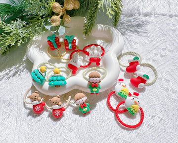 Set of 2 Christmas Hair Ties for Girls – Kids Xmas Accessories