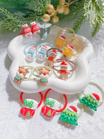 Set of 2 Christmas Hair Ties for Girls – Kids Xmas Accessories