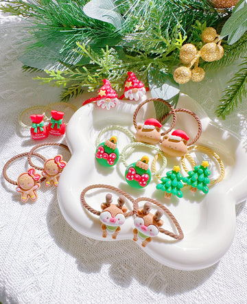 Set of 2 Christmas Hair Ties for Girls – Kids Xmas Accessories