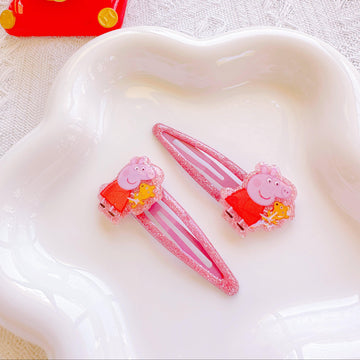 Peppa Pig Hair Clips Set – 2 Snap Clips for Baby & Toddler Girls - I‘M GIFT