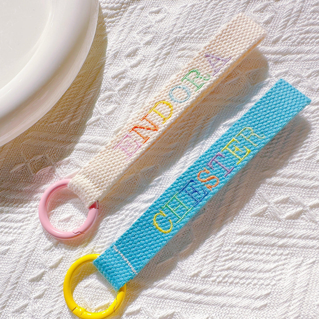 Personalized Multicolor Embroidered Bag Tag | Kids' School Keychain - I‘M GIFT