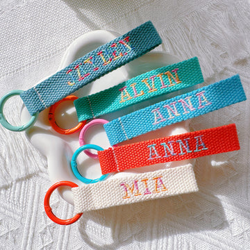 Personalized Pink & Purple Gradient Name Tag – Custom Bag & Key Tag