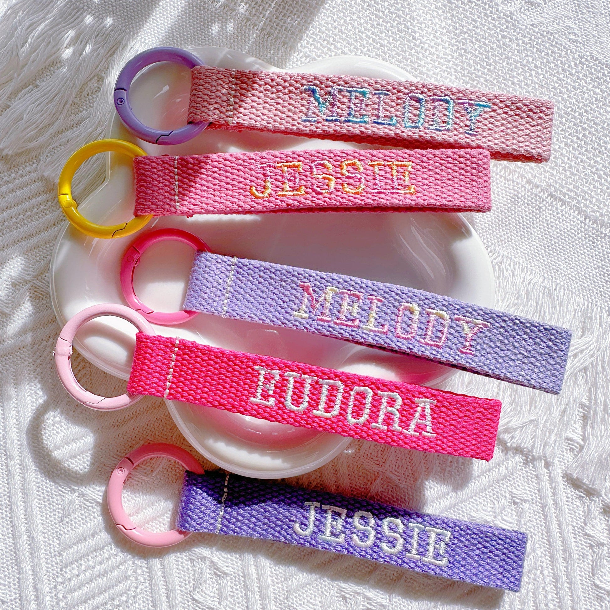Custom Gradient Bold Font Embroidered Name Tag – Personalized Backpack Tag - I‘M GIFT