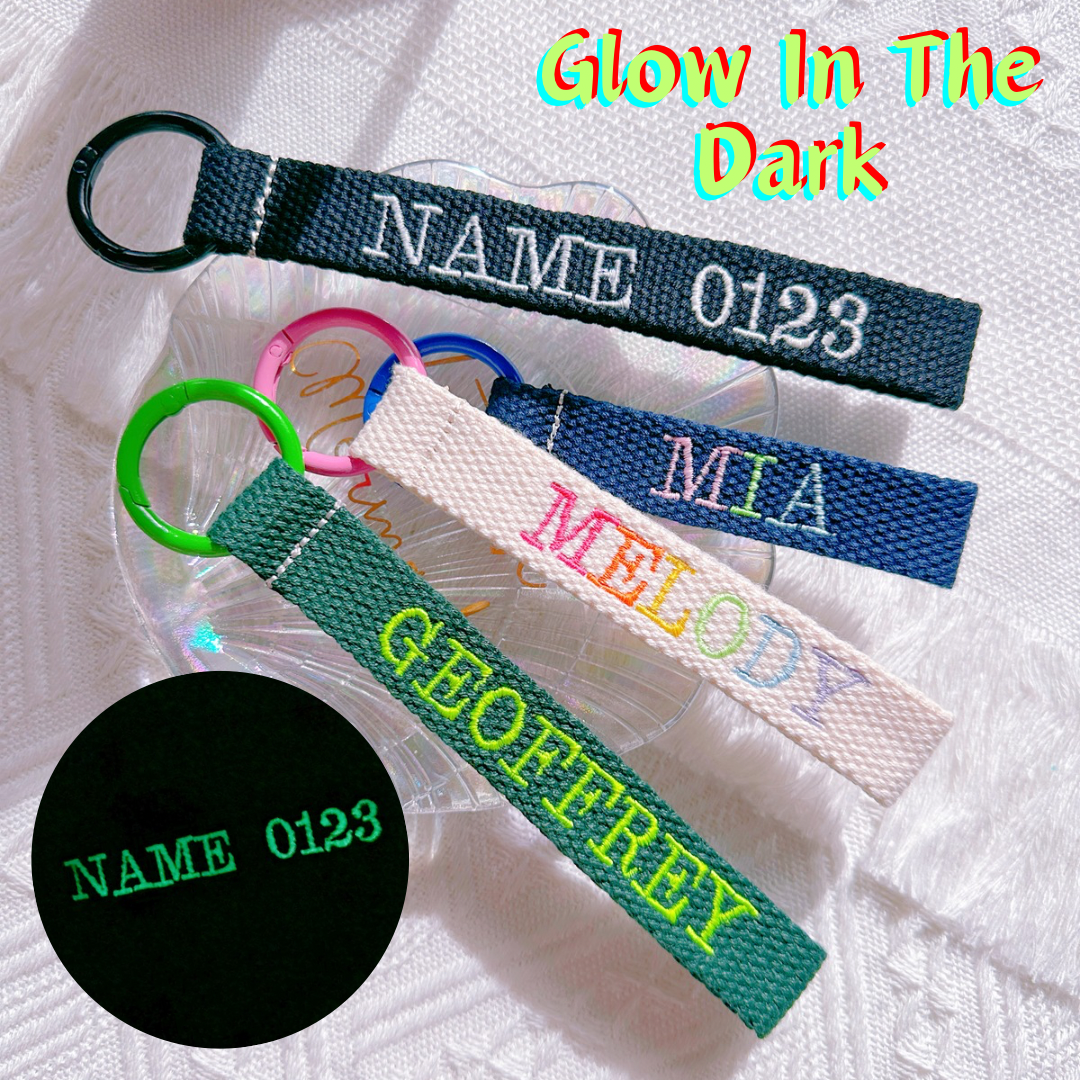 Glow-in-the-Dark Custom Embroidered Tag – Personalized Bag Tag – I