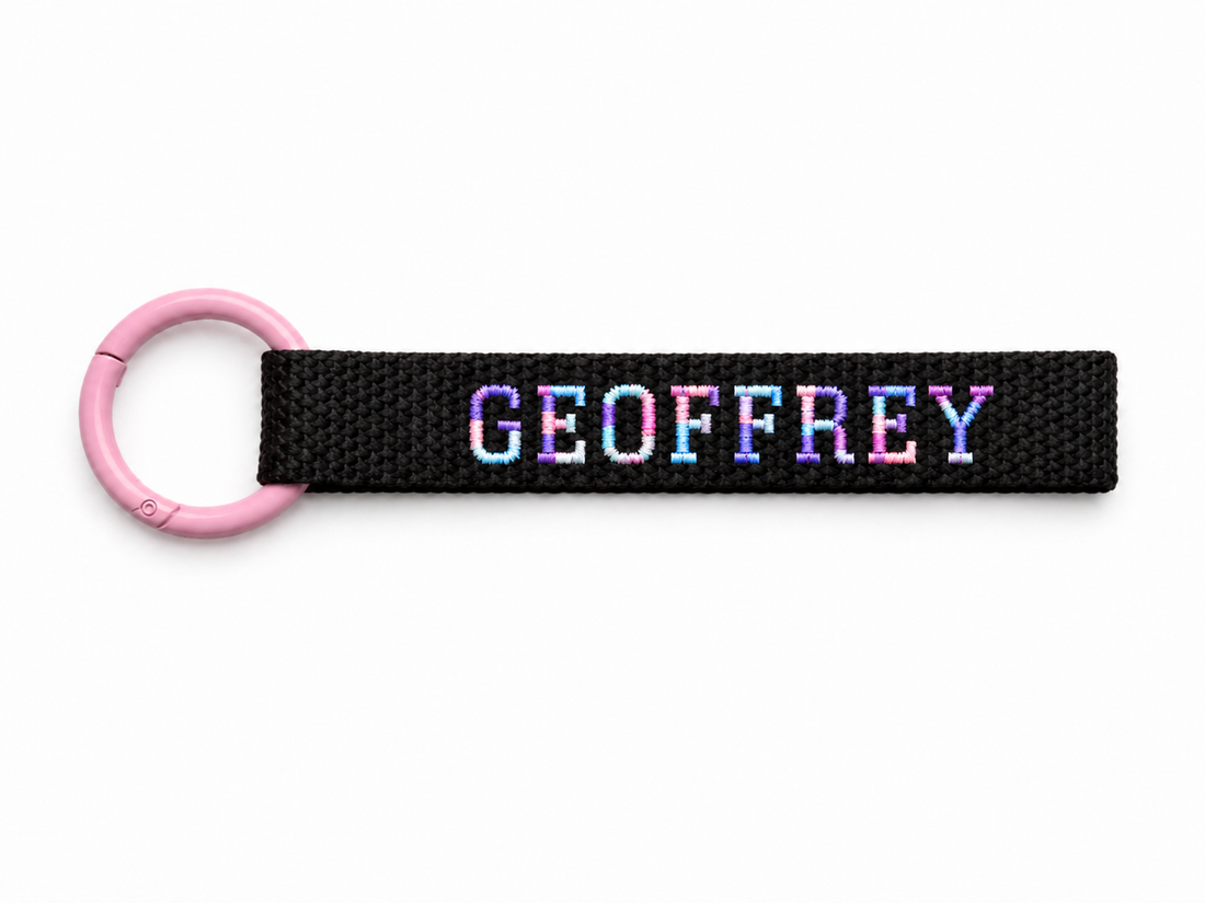 Custom Gradient Embroidered Name Tag | Personalized Bag Tag
