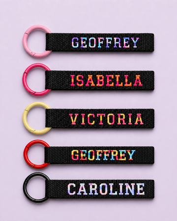 Custom Gradient Embroidered Name Tag | Personalized Bag Tag