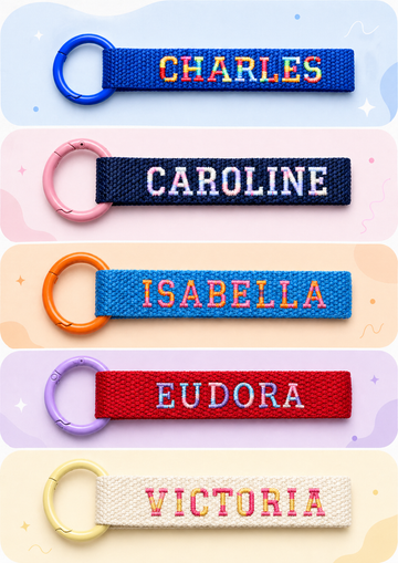 Kids Gradient Embroidered Name Tag | Personalized Backpack Tag
