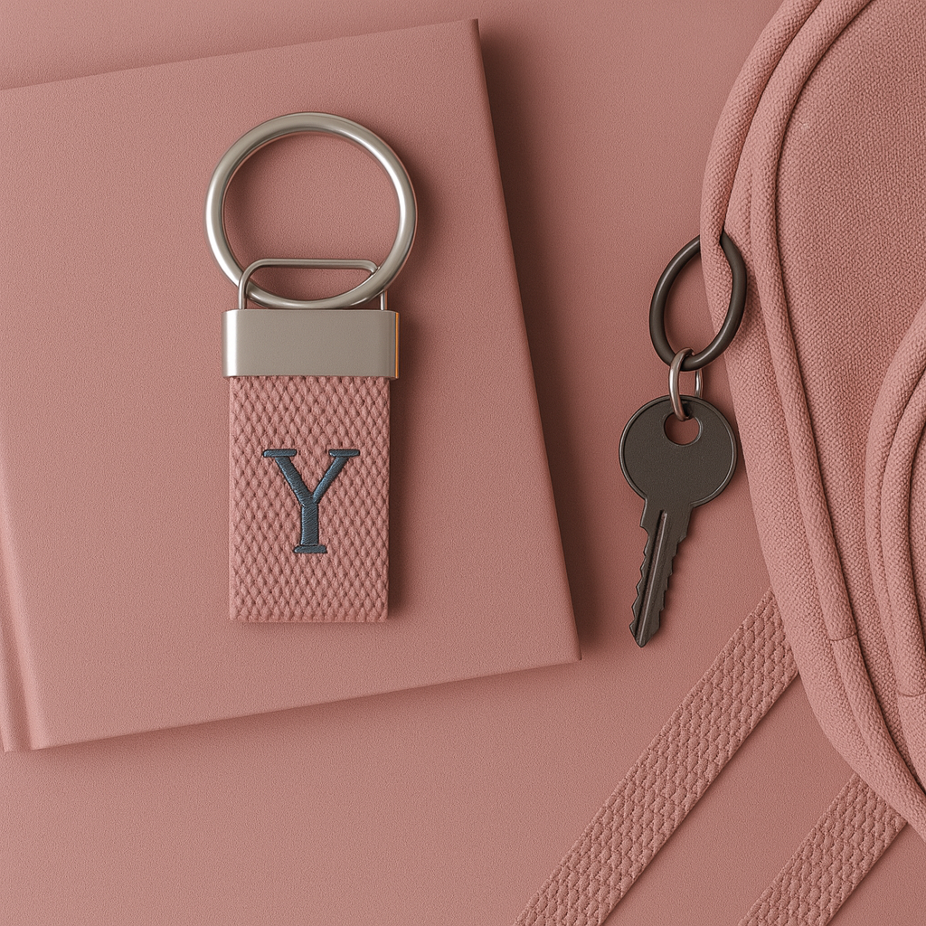 Mini Personalized Embroidered Initial Tag | Custom Keychain