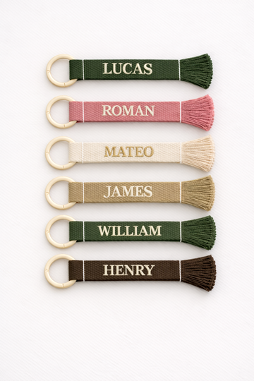 Personalized Tassel Bag Tag | Custom Embroidered Name Keychain