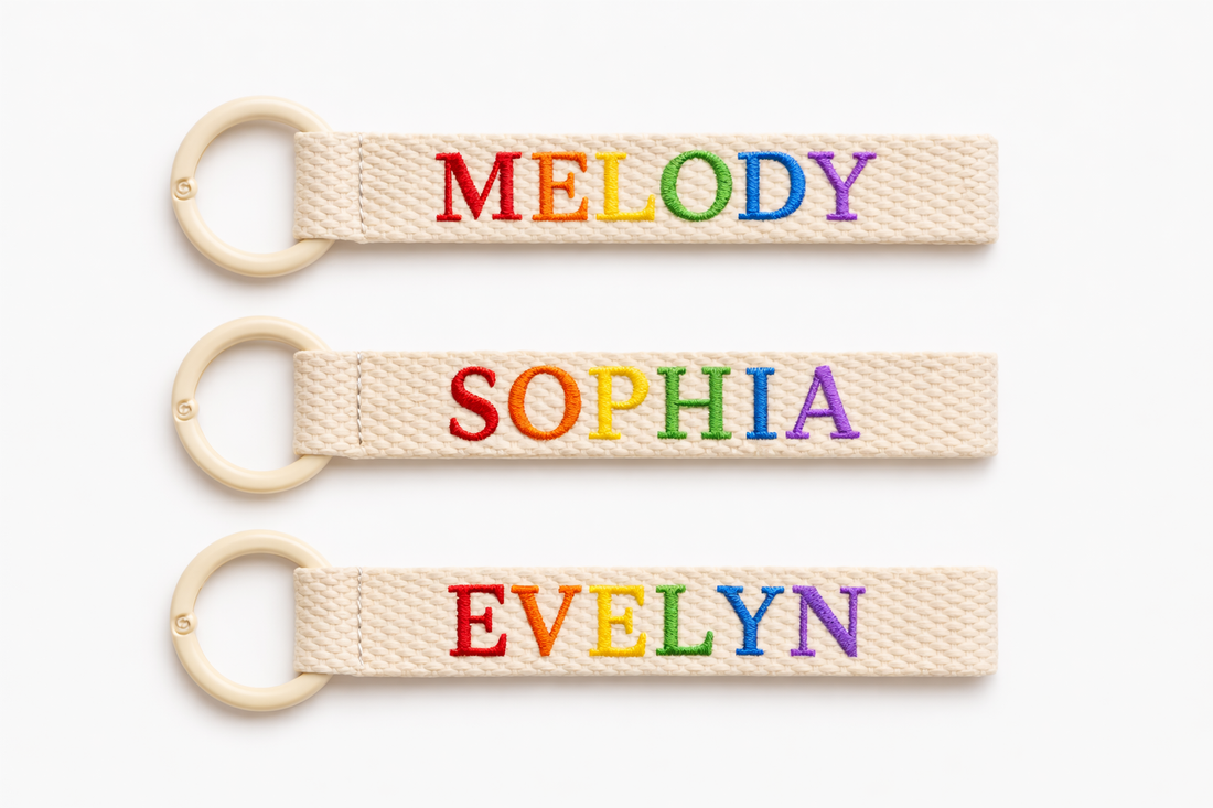 Personalized Multicolor Embroidered Bag Tag | Name & Number Tag