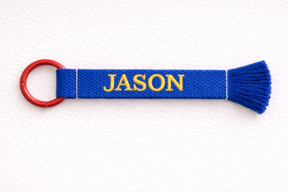 Personalized Tassel Bag Tag | Custom Embroidered Name Keychain