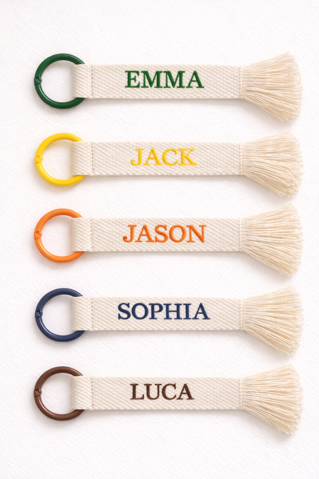 Personalized Tassel Bag Tag | Custom Embroidered Name Keychain