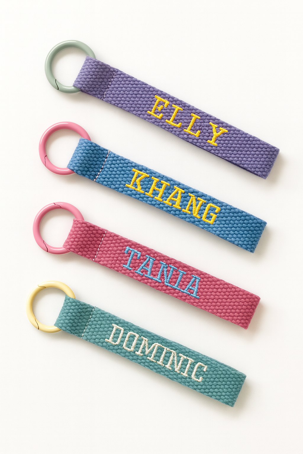 Personalized Embroidered Name Keychain | Custom Bag Tag