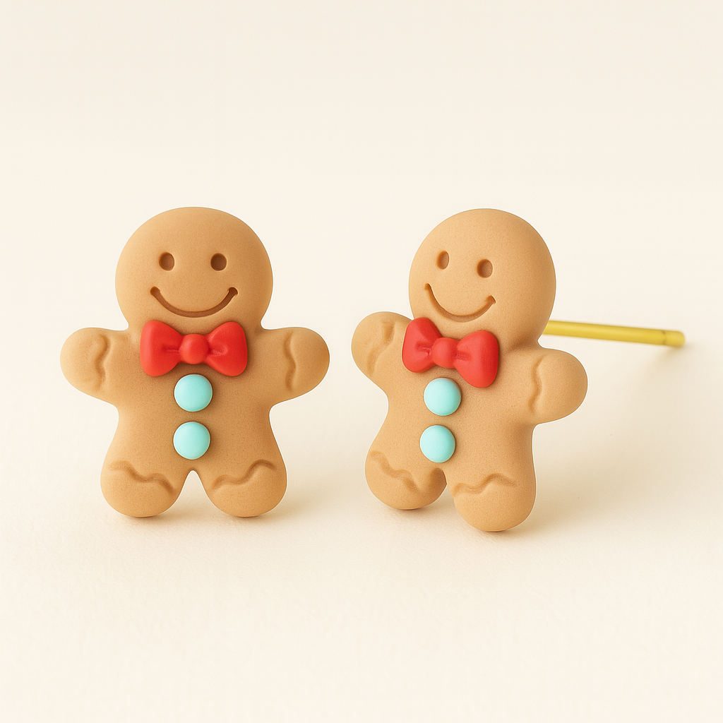 Christmas Stud Earrings – Gingerbread Man