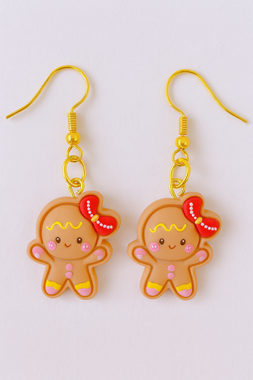 Christmas Dangles Earrings – Gingerbread Man