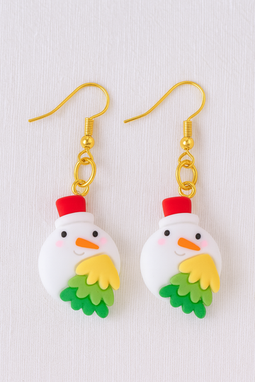 Christmas Dangles Earrings – Snowman