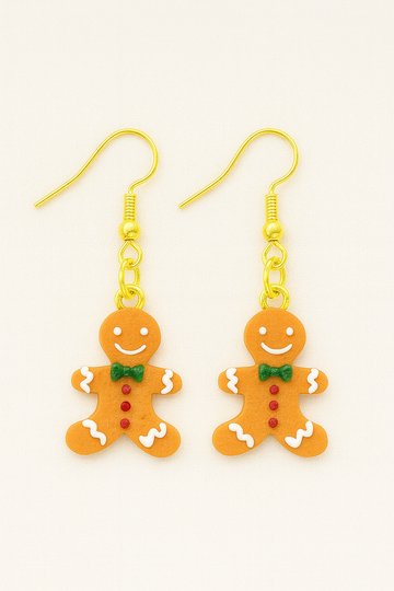 Christmas Dangles Earrings – Gingerbread Man Earrings