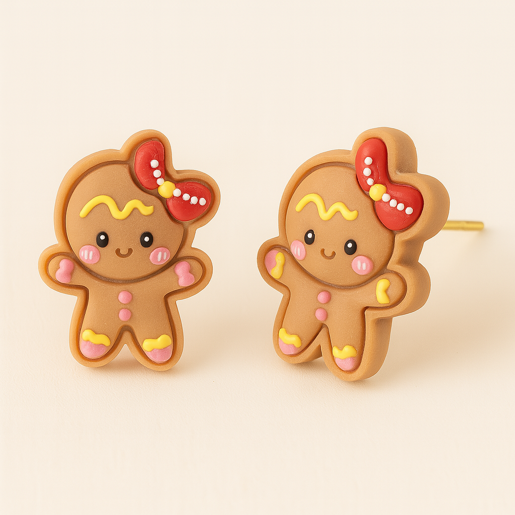 Christmas Stud Earrings – Gingerbread Man