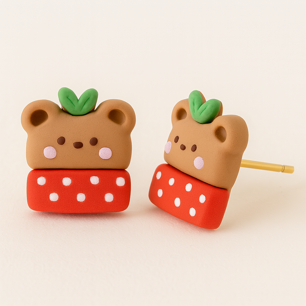 Christmas Stud Earrings – Xmas Teddy Bear
