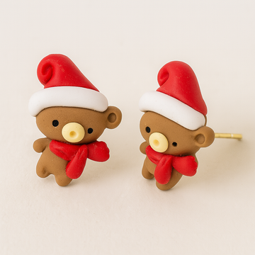 Christmas Stud Earrings – Xmas Teddy Bear