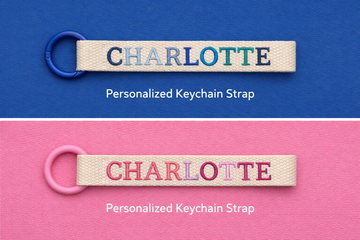 Personalized Gradient Embroidered Bag Tag | Hidden thread finish